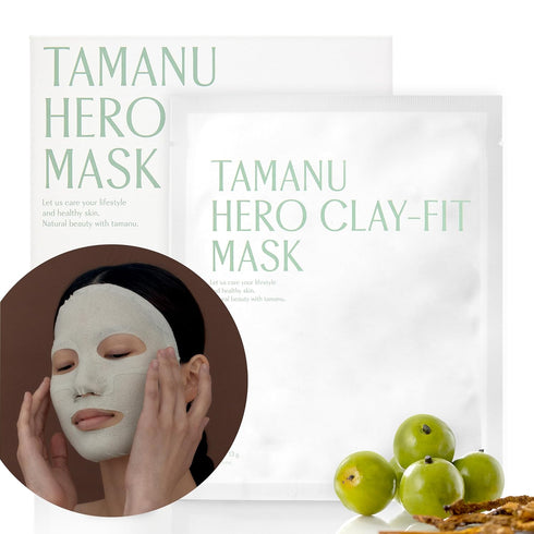 Tamanu Hero Clay-fit Mask (3EA), Clay Sheet Mask for Pores, Tamanu Oil and Panthenol for Acne and Oily Skin, Pore and Blackhead Care, Korean Skinc...