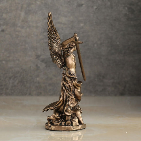 Veronese Design 4 Inch Archangel Saint Michael Slaying Demon Resin Figurine Hand Painted Bronze Finish...