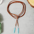 INENIMARTJ Boho Leather Necklaces for Women Suede Choker Necklace Vintage Bohemian Turquoise Necklace Layered Leather Choker Y-Necklaces Trendy We...
