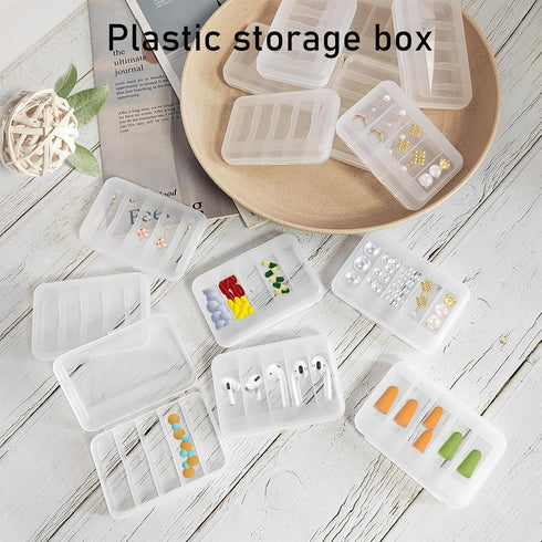 Cenbee 24 Pcs Clear Small Plastic Storage Containers Anti Oxidation Transparent Jewelry Holder for Item Craft,Beads,Pills,Ear Studs,Necklaces,Ring...