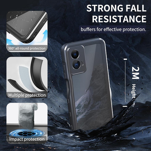 for Motorola Moto G 5G 2024 Phone Case Waterproof IP68 Certified Dustproof Shockproof Built-in Screen Protector Rugged Full Body Protective Cover ...