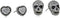Betsey Johnson CZ Pave Heart & Skull Duo Set of Stud Earrings...