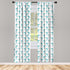 Ambesonne Sea Animals Window Curtains, Aqua Watercolor Art Dolphin Ocean Playful Marine Underwater Theme, Lightweight Decor 2-Panel Set with Rod P...