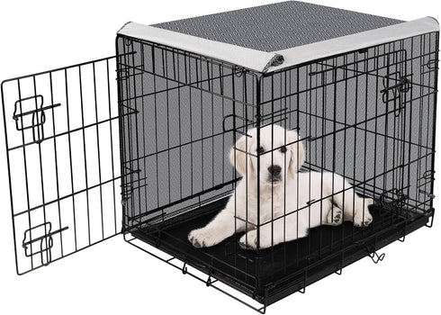 Dog Crate Cover for Wire Cages 24 Inch Indoor Breathable Polyester Pet Kennel Cover Machine Wash & Dry Double Door Small (Cover Only)...