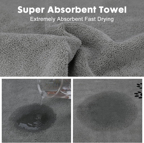 2Pieces Microfiber Pet Bath Towel Dog Towel.Dog Towel Soft Absorbent Drying for Small Medium Large Dogs and Cats with Great for Bathing and Groomi...