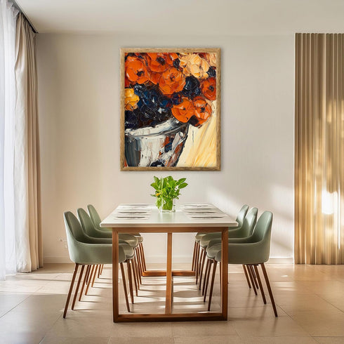 Posterizer 1 pcs-oil painting inspired-vibrant bouquet of flowers 2-Floral & Botanical Art-Collectibles & Fine Art-Decor for Home & Office- unfram...