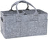 Sammy & Lou Collapsible Light Gray Felt Storage Caddy, Divided Design To Keep Diapers, Wipes And Changing Items Organized, Two Handles, 11.5"D x 6...
