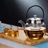 Unbreakable Glass Teapot with Infuser and Lid 1200ml/42.2oz,Heat Resistant Borosilicate Glass Tea Kettle for Blooming Loose Leaf Tea,Mike,Coffee,S...
