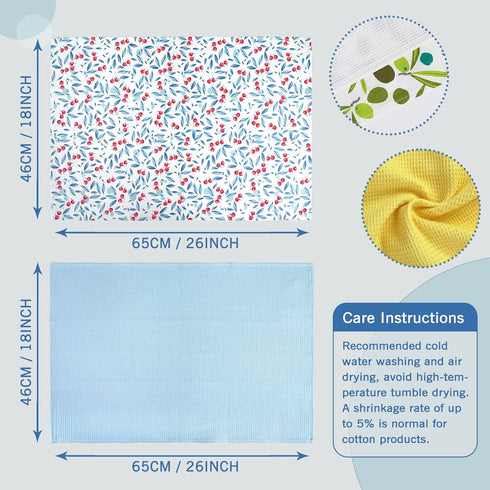 Kitchen Towel Tea Dishcloths Set: 4 Pcs 18 * 26 Soft Absorbent 100% Cotton Dish Towels for Kitchen Drying Dish Hand - Quick Dry Bar Towel Kitchen ...