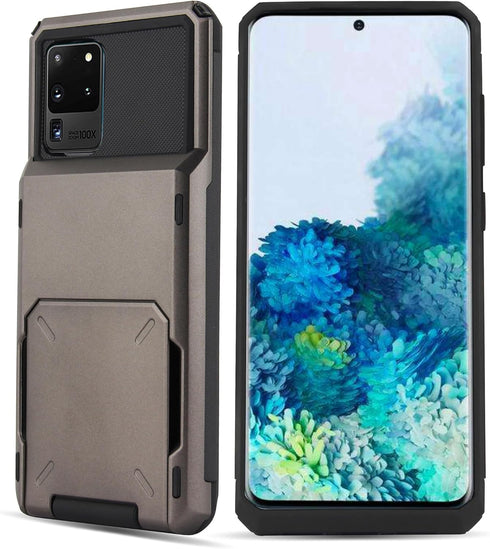 Asuwish Phone Case for Samsung Galaxy S20 Ultra 5G with Tempered Glass Screen Protector and Credit Card Holder Slot Hybrid Protective Cell Cover S...