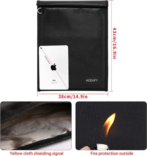 Faraday Bag for Laptops (20 x 15 inches), Faraday Cage, Faraday Bags for Phones & Key Fobs, Fireproof & Water Resistant Bag, Anti-Theft Pouch, Ant...
