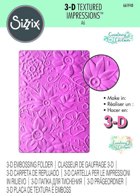Sizzix Embossing Folder 661948, Bohemian Botanicals, Multi Color, One Size...