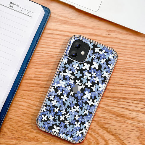 for iPhone 11 Case Clear 6.1 Inch with Floral Design, Cute Protective Slim TPU Cover + Shockproof Bumper for Women and Girls (Simple elegant Flowe...