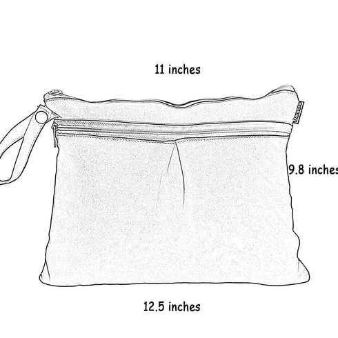 Damero 2pcs Travel Wet and Dry Bag with Handle for Cloth Diaper, Pumping Parts, Clothes, Swimsuit and More, Easy to Grab and Go (Small, Gray Trian...