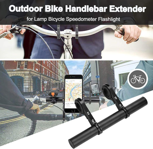 Yizhet Bike Handlebar Extender, Lightweight Durable Aluminum Alloy Double Bicycle Handlebar Extension Bracket for Holding Motorcycle E-Bike Lamp S...