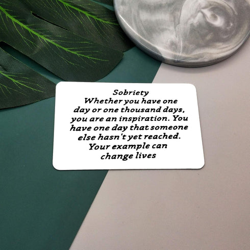 Vadaka Sobriety Gift Card Metal Wallet Insert Card Addiction Recovery Gifts AA Gift Sober Jewelry for Men Women Engraved Wallet Insert Card Inspir...