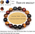 Tiger Eye Bracelet,10MM Relax Anxiety Triple Protection Bracelet Spiritual Crystal Gemstones Beaded Bracelets for women men Bring Luck And Prosper...