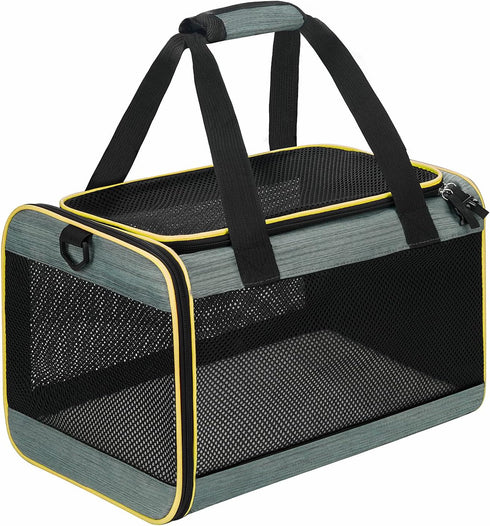 Cat Carrier Airline Approved Pet Carrier,Dog Carrier Soft-Sided Pet Travel Carrier Maximum Pet Weight 17 Pounds 17.5“x10 x10...
