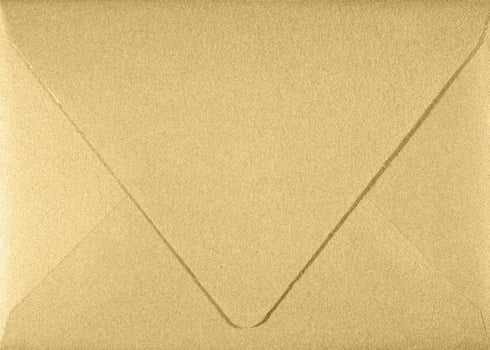 LUXPaper 4Bar A1 Contour Flap Invitation Envelopes | 3 5/8" x 5 1/8" | Blonde Metallic | 81lb. Text | 50 Qty...