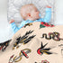 Old School Tattoo Baby Blanket Cotton Cozy Throw Blanket Warm Nursery Swaddle Receiving Toddler Blankets 30" x 40...