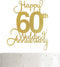 60th Wedding Anniversary Cake Topper, Wedding Anniversary Party Decoration with Premium Gold Glitter...