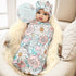Galabloomer Newborn Receiving Blanket Headband Set Baby Flower Swaddle (blue glass)...