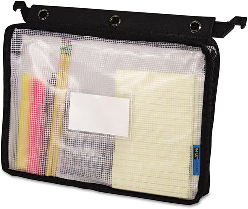 Advantus 50904 Expanding Zipper Pouch, 13 x 9 1/4, Clear/Black...