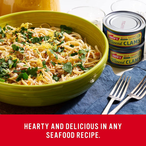 Snow's Wild Caught Minced Clams Canned, 6.5 oz Can - 5g Protein Per Serving - Gluten Free, Keto Friendly, 99% Fat Free...