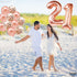 KatchOn, Big Rose Gold 21 Balloon Number - 40 Inch, 21th Birthday Decorations for Girls | Rose Gold Number 21 Balloon with Confetti Balloons | 21t...