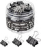 100pcs Binder Clips Assorted Sizes, Black Paper Clamps, Medium, Small, Mini 3 Sizes with Box for Office, School and Home...
