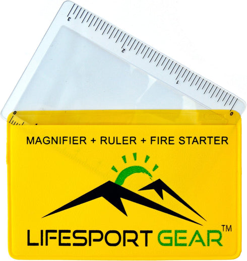 Fresnel Lens Pocket Magnifier Credit Card Wallet Size 6 Pack, Portable Ruler and Emergency Solar Fire Starter, Compact Magnifying Glass Home Offic...