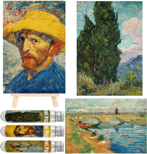 Small Jigsaw Puzzles for Adults 150 Pieces Mini Jigsaw Puzzles Oil Painting Mini Puzzles Tiny Jigsaw Puzzles 6 x 4 Inches,3 Pcs,Mini Easel Include...