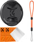 K&F Concept 67mm Lens Cap Cover, 4-in-1 Center Pinch Lens Cover + Anti-Loss Keeper Leash + Microfiber Cleaning Cloth Kits Compatible with Nikon, C...