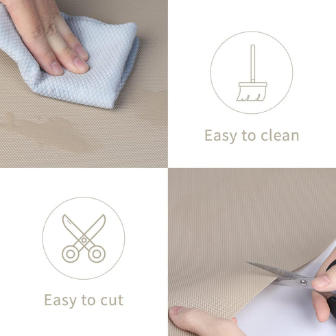 Kitchen Shelf Liner Drawer Liners, Non-Adhesive Refrigerator Liners Waterproof Fridge Mats with Strong Durable Kitchen Cabinets Mat for Drawers, S...