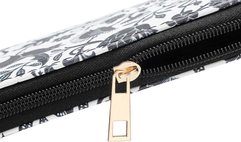 Skull Wallets for Women, Zip Around Goth Wallet Large Capacity Phone Case Long Purse Credit Card Clutch for Women Ladies Girls (Goth Bat)...
