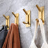 Taozun Adhesive Hooks - Gold Towel Hooks Coat Hooks, Stainless Steel 4-Pack Wall Hooks for Hanging Robe Sponges in Bathroom and Bedroom...