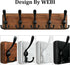 WEBI Rustic Coat Rack Wall Mount,Solid Wood Coat Hooks Wall Mounted Coat Hanger,16" Hole to Hole,Hook Rack Rail,5 Triple Hooks for Hanging Coats,J...