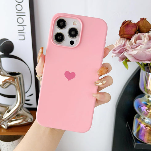 Jmltech for Silicone iPhone 15 Pro Case Women Girly Protective Heart with Soft Anti-Scratch Microfiber Lining Phone Cases for iPhone 15 Pro Pink.....
