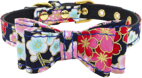 Easter Day Dog Collar with Bowtie, Colorful Easter Egg Dog Collar Soft Durable Adjustable Costume Puppy Collar for Small Medium Large Dog Gift (S,...