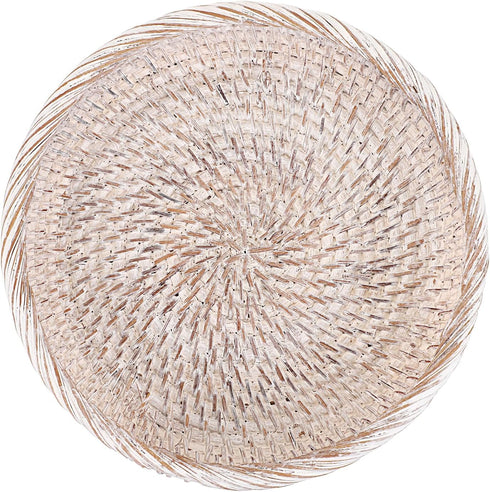 Hipiwe Small Key Basket Bowl for Entryway 7.6" Round Woven Wicker Basket Fruit Serving Tray Woven Basket Wall Decor, Rattan Organizer Basket for K...