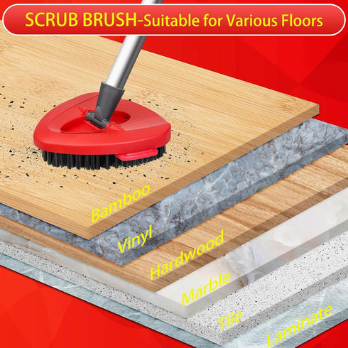 2 Pack Scrub Brush Replacement Head Compatible with O Ceda EasyWring Spin Mop 1 Tank System,Triangle Hard Bristle Cleaning Brush Shower Floor Scru...