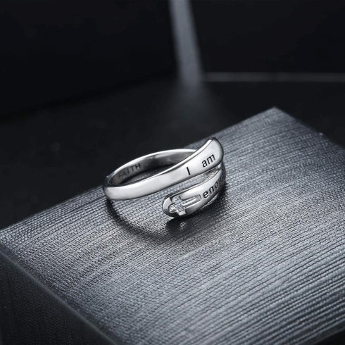 FIASASO Rings for Women 925 Sterling Silver Adjustable Faith Christian Cross - Encouragement Statement Jewelry, Dainty & Elegant Designs, Comforta...