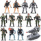 3 otters 13PCS Army Men Toy Set, Military Action Figures with Weapons Special Force Soldiers Riding on Armored Vehicle for Kids Birthday Gift...
