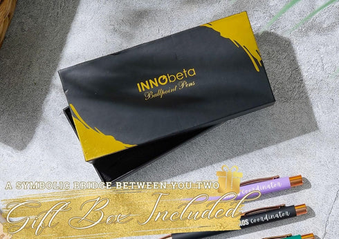 InnoBeta Chaos Coordinator Gifts, Ballpoint Pen Set of 4, Funny Inspirational Pens, Office Thank You Gifts for Social Workers, Managers, Boss Lady...