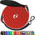 NTR Dog Leash Long, Pet Leash with Upgrade Swivel Lockable Hook & Ergonomic Padded Handle, Reflective Bungee Red Nylon Dog Leash for Walking, Hunt...