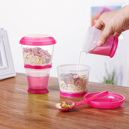 Cereal On The Go Cups Breakfast Drink Cups Portable Yogurt and Cereal to-Go Container Cup...