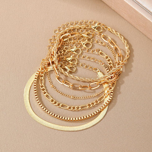 KISS WIFE Gold Bracelets for Women, Thin Dainty Stackable Bracelet Pack, Simple Trendy Adjustable Bracelets Set, Fashion Accessories Jewelry Gifts...