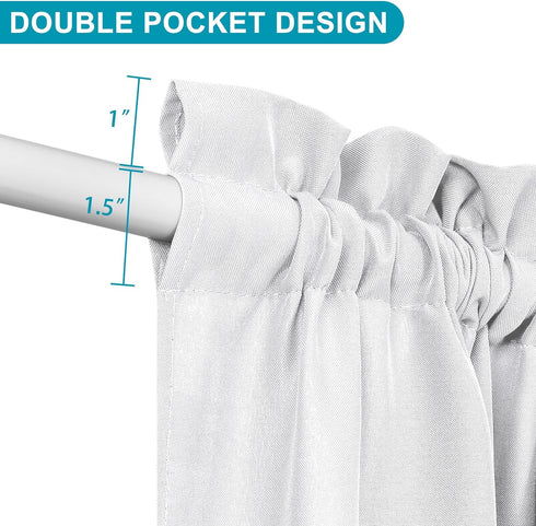 Hiasan French Door Curtains for Small Window, Rod Pocket Semi Sheer Privacy Curtains for Side Light Front Door, 1 Panel (White, W 52 inch x L 40 i...