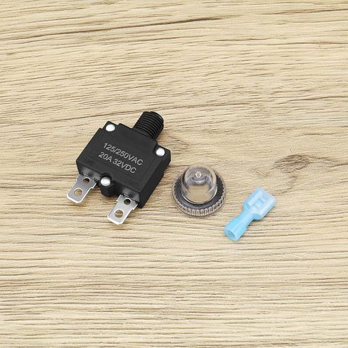 Create idea 10Pcs 5 Sizes Thermal Circuit Breaker with Quick Connect Terminals and Button Caps Assortment Kit Push Button Manual Reset for Switch ...