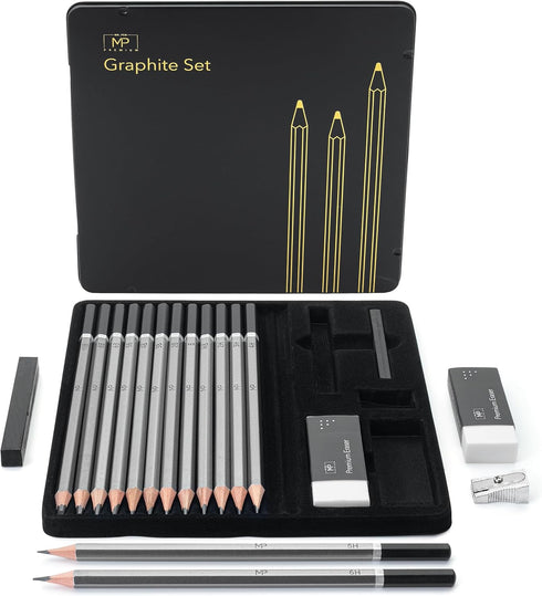 Mr. Pen- Sketch Pencils for Drawing, 19 pcs, Drawing Pencils for Sketching with Graphite Sticks, Erasers and Sharpener, Sketching Pencils, Art Pen...